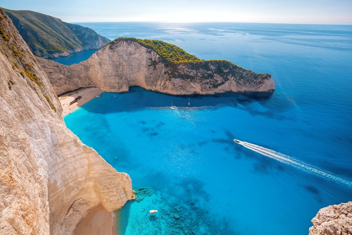 Pláž Navaggio na ostrově Zakynthos
